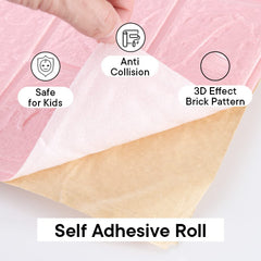 Kuber Industries Foam Brick Pattern 3D Wallpaper for Walls|Soft PE Foam| Easy to Peel, Stick & Remove DIY Wallpaper|Suitable on All Walls|Set of 2 Sheets, 70 cm X 77 cm (Pack of 2)