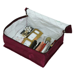 Heart Home Multipurpose Organizer Bag, Travel Toiletry Bag, Cosmetic Bag, Under Garments Bag, Shaving Bag For Men & Women (Purple)-HS_38_HEARTH21245