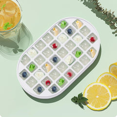Kuber Industries Ice Box With 36 Compartments|Ice Cube Tray With Soft Bottom|Pack of 3| White