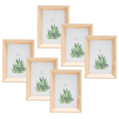Kuber Industries Photo Frame For Home D?cor|Use Horizontal & Vertical|Crystal Clear Glass|Perfect For Home, Office And Shop "10.4x14.2CM"-Pack of 6 (Natural)