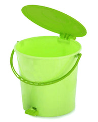 Kuber Industries 2 Pieces Ultra Plastic Garbage Waste Pedal Dustbin for Home, Office with Handle, 5 Liters (Pink & Green)-KUBMART3048