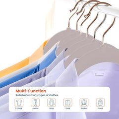 Kuber IndustriesVelvet Cloth Hanger Set of 20 With Chromed Plated Steel Hook|GREY|