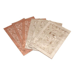 Kuber Industries Floral Design PVC 6 Piece Reversible Dining Table Place Mat Set - Gold