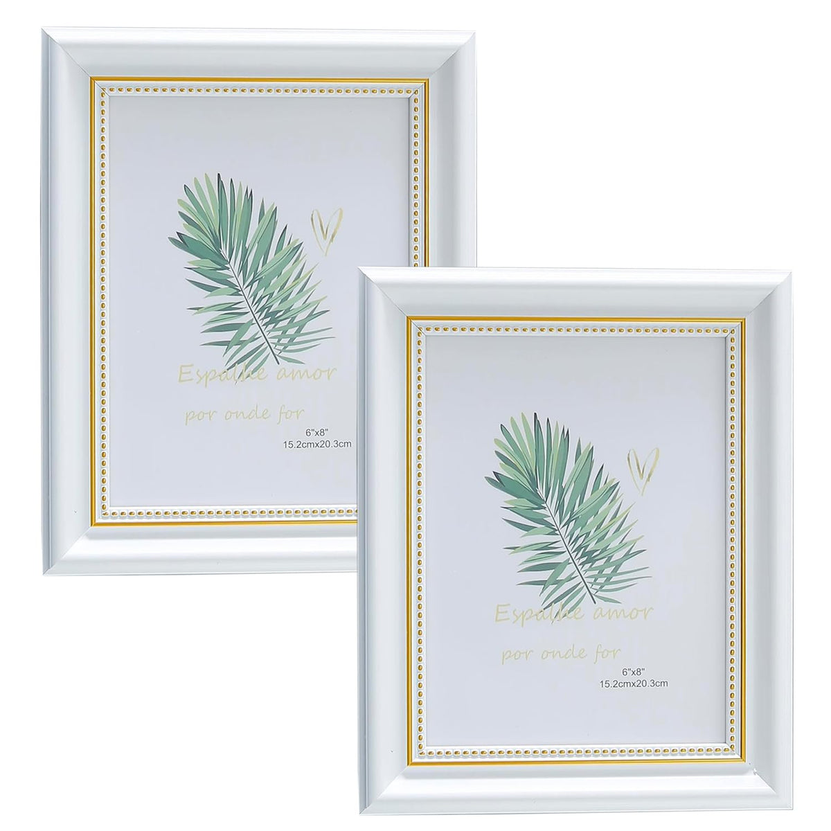 Kuber Industries Photo Frame For Home Décor|Use Horizontal & Vertical|Crystal Clear Glass|Perfect For Home, Office And Shop "16.7x21.8CM"-Pack of 2 (White)
