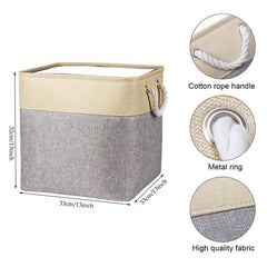 Kuber Industries Foldable Storage Basket|Polyester Toy Storage Bin|Wardrobe Organizer For Clothes (Dark Grey & Brown) (Pack Of 3)