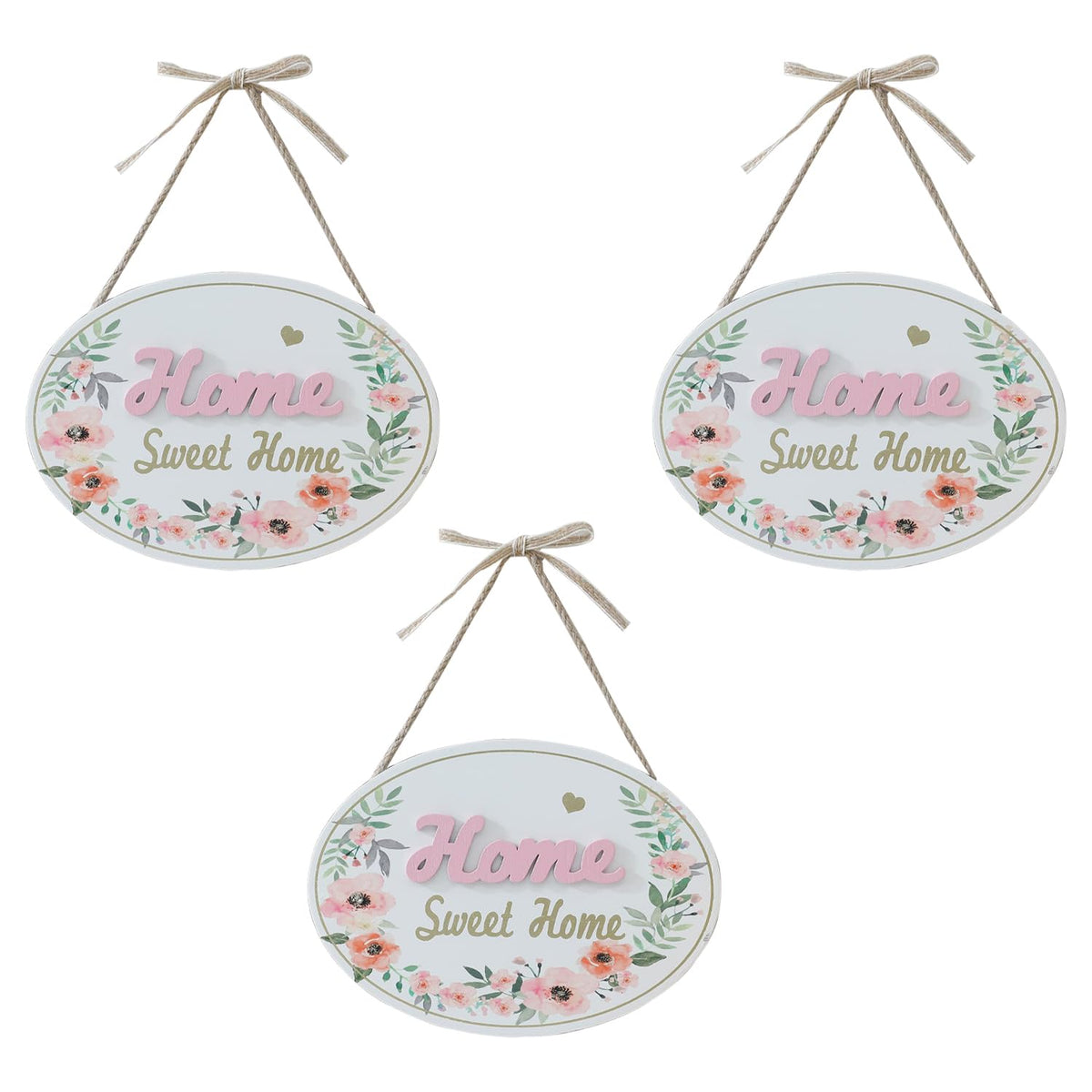 Kuber Industries Door Decor Panel|Wall Hanging Wooden Frame Board-Pack of 3 (White)