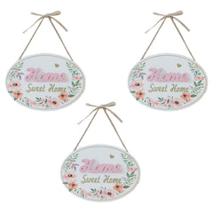 Kuber Industries Door Decor Panel|Wall Hanging Wooden Frame Board-Pack of 3 (White)