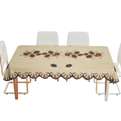 Heart Home Dining Table Cover | Flower Design Dining Table Cover | Shinning Net Dining Table Cover | Tablecloth for Dining Area | Home Decor | 60x90 | Cream