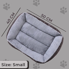 Kuber Industries Dog & Cat Bed|Polyester Face with Cotton & Polyester Filling|Comfortable and Durable|Rectangle Pet Bed for Enhanced Stretching Space|Machine Wash|QY036BR-S|Brown (Pack of 4)