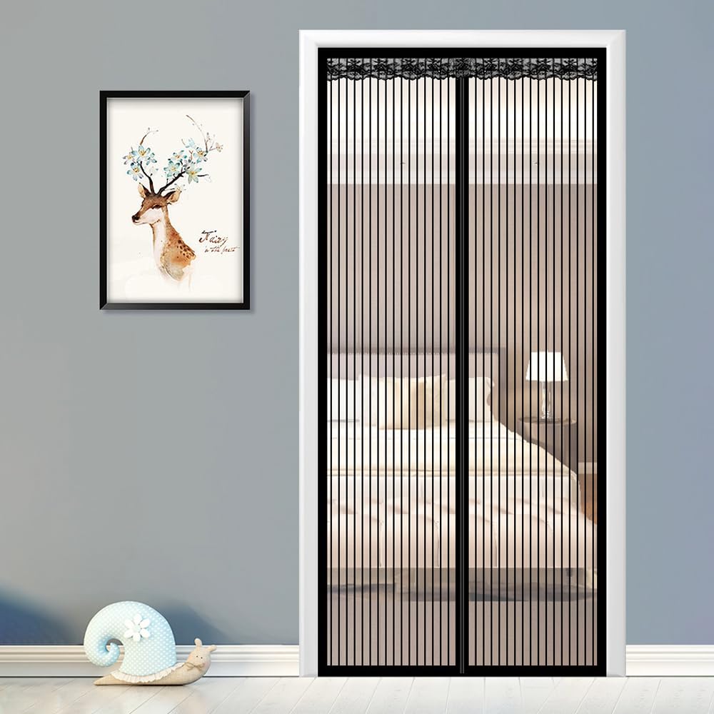 Urbane Home Magnetic Auto Closing Insect For All Door Types|Black