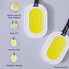 Homestic Wax Air Wardrobe Freshener | Pack of 2 | Yellow-Osmanthus Fragrance | 45g Each -Lasts Up to 6 Months | Air Freshener for Home Drawer Closet Cars Wardrobe | Natural and Eco Friendly