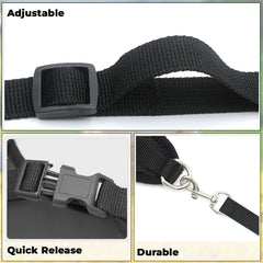 Kuber Industries Reflective Dog Harness With Adjustable Leash|Breathable Polyester Mesh Fabric With Top carry Handle|Medium Size|HAT-818|Comfortable No-Pull Grip|QuickRelease Buckles|Black (Pack Of 6)