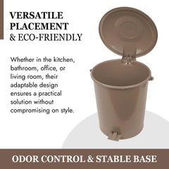 Heart Home Dustbin|Plastic Swinging Lid Dustbin|Pedal Dustbin with Lid|Dustbin for Kitchen|Wet & Dry Waste Pedal Dustbins|Trash Can|10 LTR|Brown