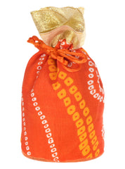 Kuber Industries Multiuses Bandhej Print Potli Bag for women With Drawstring Set of 10 (Assorted)