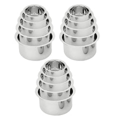 Kuber Industries Set of 5 Stainless Steel Tope Set (800ml, 1L, 1.4L, 1.9L and 2.4L) I Gas Stove and Induction Compatible I Triply Tope I Heavy Duty Gauge (Pack of 3)