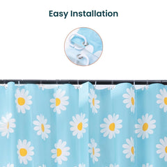 Kuber IndustriesSoft Texture Bath Curtain|Natural Drape Waterproof Shower Curtain 6 Feet|Pack of 6|Blue