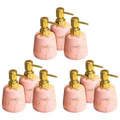 Kuber Industries Liquid Soap Dispenser | Handwash Soap Dispenser | Soap Dispenser for Wash Basin| Bathroom Dispenser Bottle | 9 Piece | Pack of 3 | 260 ml | JY00099PK | Pink