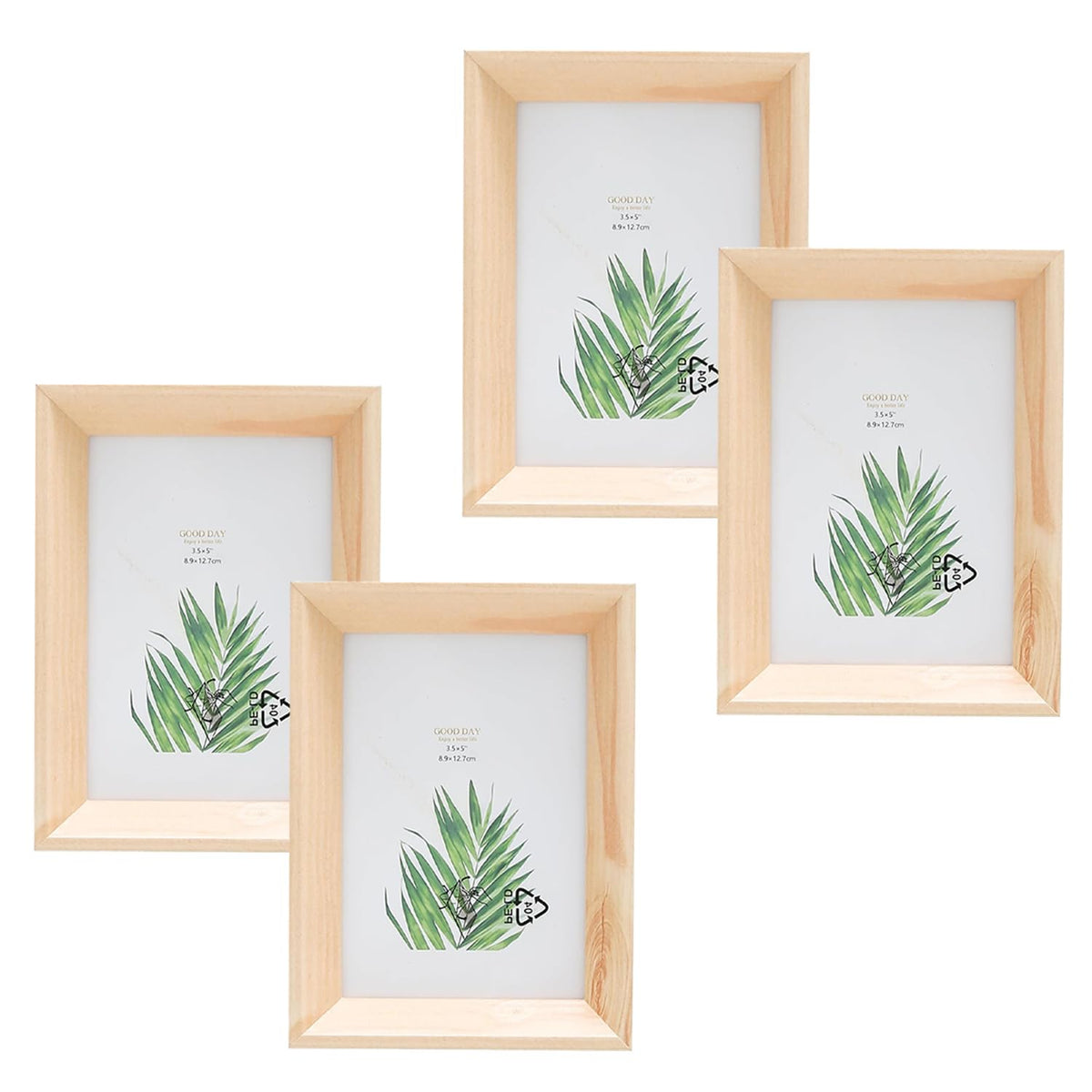 Kuber Industries Photo Frame For Home Décor|Use Horizontal & Vertical|Crystal Clear Glass|Perfect For Home, Office And Shop 10.4x14.2CM-Pack of 4 (Natural)
