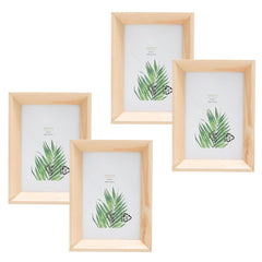Kuber Industries Photo Frame For Home Décor|Use Horizontal & Vertical|Crystal Clear Glass|Perfect For Home, Office And Shop 10.4x14.2CM-Pack of 4 (Natural)