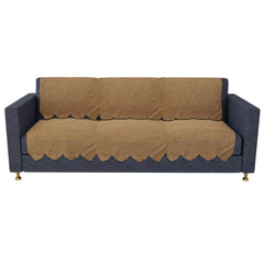 Heart Home Sofa Cover | Net Sofa Slipcover Set | Sofa Cover for Living Room | Sofa Slip Cover for Hall | 5-Seater Sofa Cover for Home Decor | Self Ginger Sofa Cover Set | Golden