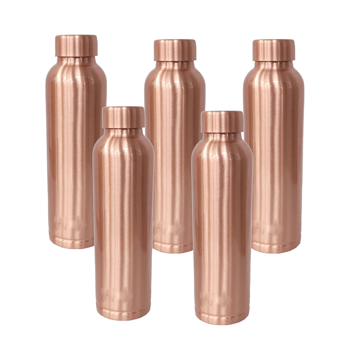 Kuber Industries Copper Water Bottle | BPA Free, Non Toxic | Leakproof, Durable & Lightweight | With Added Health Benefits of Copper | Ergonomic Design & Easy to Clean | Black| 950 ml (Pack Of 5)