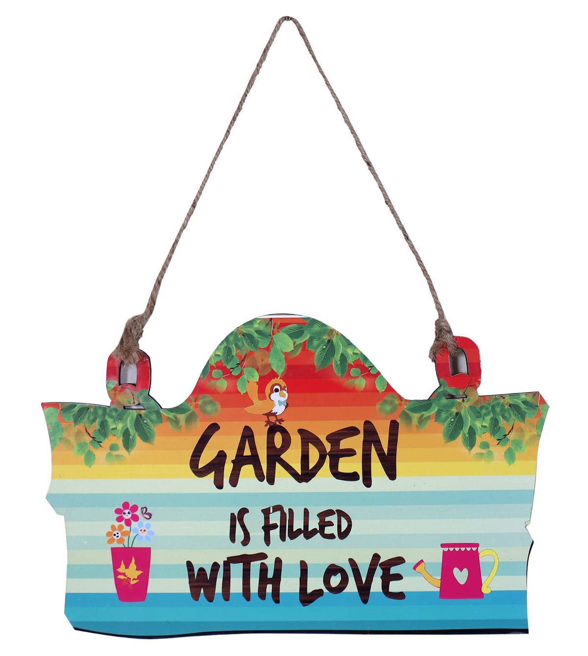 Heart Home Hanging Quote | Hanging Quotes | Quotes for Gardening | Gardening Quotes | Balcony Garden Quotes | Garden Is Filled With Love Quotes for Décor | Green