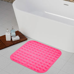 Heart Home Bath Mat | PVC Bathroom Mat | Shower Bath Mat | Square Bath Tub Mat | Foot Massager Mat | Anti-Skid Floor Mat | Shower Mat | Pack of 2 | Multi