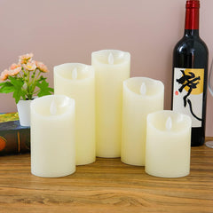 Kuber Industries Pack of 5 LED Candles for Home Decoration|Battey Operated|Flameless Yellow Light|Diwali Lights for Home Decoration,Along with Other Festivities & Parties|Set of 5|B0-005G|Gray
