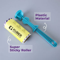Homestic Pack of 3 Lint Remover | Super Sticky Lint Roller | Easy | Lint Roller for Clothes | Lint Roller for Pet Hair | 60 Sheets (1 Roller + 1 Replacement Roll)