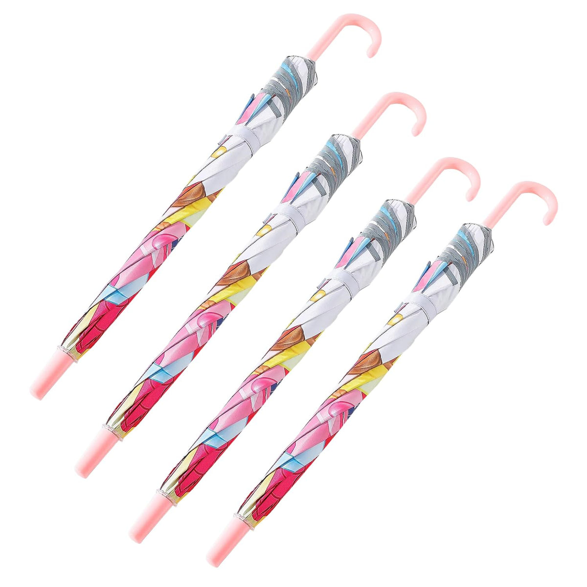 Kuber Industries Disney Princess Print Umbrella For Kids|Automatic Umbrella For Rain-Pack of 4 (Multi)