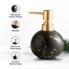 Urbane Home Liquid Soap Dispenser | Handwash Soap Dispenser | Soap Dispenser for Wash Basin | Shampoo Dispenser Bottle | Bathroom Dispenser Bottle | 3 Piece | 300 ml | ZX022BK | Black