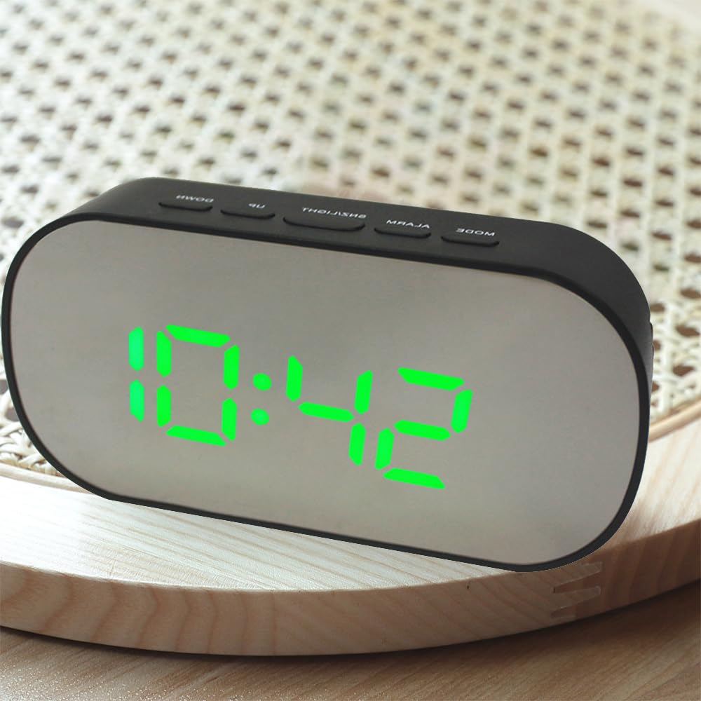 Kuber Industries ABS Battery Oprated Loud Digital Alarm Clock|Desk, Table Clock|Alarm Clock for Heavy Sleepers-Pack of 5 (White)