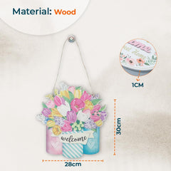 Kuber Industries Door Decor Panel|Wall Hanging Wooden Frame Board-Pack of 4 (Multi)