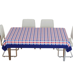 Kuber Industries Dining Table Cover | Cotton Table Cloth Cover | 6-Seater Table Cloth | Table Protector Cover | Table Cover for Dining Table | Blue Check Table Cover | 60x90 Inch | DTC | Red