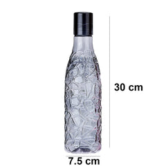 Kuber Industries BPA-Free Plastic Water Bottle|Leak Proof, Firm Grip, 100% Food Grade Plastic Bottles|For Home, Office, & Gym|Unbreakable, Freezer Proof, Fridge Water Bottle|Set Of 4|Black (Pack Of 5)