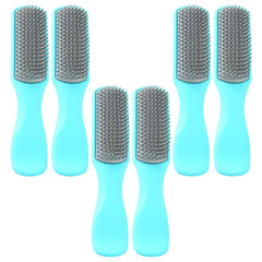 Kuber Industries Hair Brush | Flexible Bristles Brush | Hair Brush with Paddle | Straightens & Detangles Hair Brush | Suitable For All Hair Types | Pack of 6 | C19-BLE-S | Small | Blue