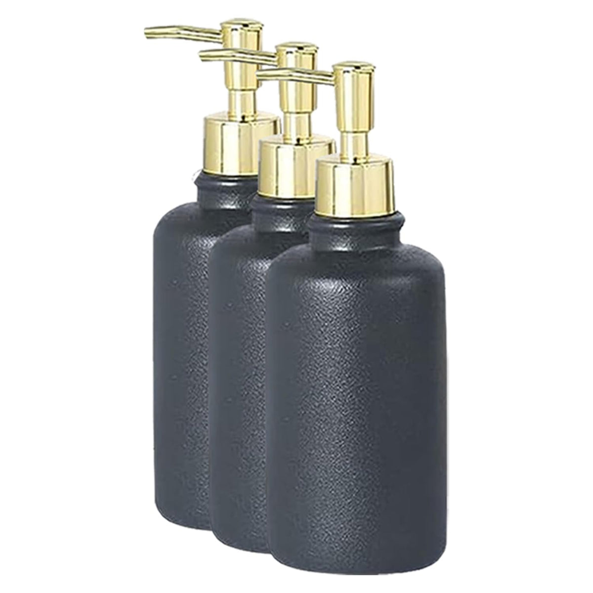 Kuber Industries Liquid Soap Dispenser | Handwash Soap Dispenser | Soap Dispenser for Wash Basin | Shampoo Dispenser Bottle | Bathroom Dispenser Bottle | 3 Piece | 400 ml | JY00231BK | Black