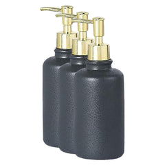 Kuber Industries Liquid Soap Dispenser | Handwash Soap Dispenser | Soap Dispenser for Wash Basin | Shampoo Dispenser Bottle | Bathroom Dispenser Bottle | 3 Piece | 400 ml | JY00231BK | Black
