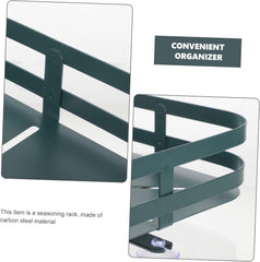 Kuber Industries 2-Layer Rotating Spice Rack|Square Shelf For Cabinet Countertop|360-Degree Rotable Kitchen Trolley|Fruit Basket Pack of 5 (Dark Green)