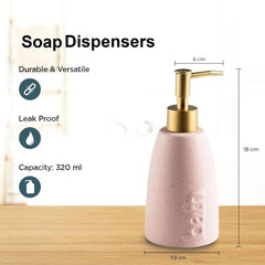 Urbane Home Liquid Soap Dispenser | Handwash Soap Dispenser | Soap Dispenser for Wash Basin | Shampoo Dispenser Bottle | Bathroom Dispenser Bottle | ZX044PK | 320 ml | Pink