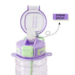 Kuber Industries Pack of 3 Kids Water Bottle With Straw |Sipper Water Bottle For Kids Boys Girls| Water Bottle with Locking Flip Lid | 800 ml |Purple | SYZ-7740A