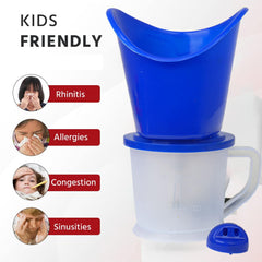 Kuber Industries 3 in 1 Plastic Steam Vaporizer For Cold and Cough (Blue)