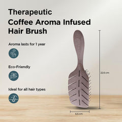 Kuber Industries Hair Brush | Detangler Hair Brush | Leaf Flexible Bristles | Hair Brush with Paddle | Quick Drying Hair Brush | Suitable For All Hair Types | 6 Piece | Pack of 2 | HSBIOCFE | Coffee