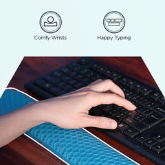Kuber Industries Keyboard Wrist Pad | Mouse Wrist Pad | Non-Slip Bottom Wrist Pad | Relieve Wrist Pain and Fatigue | Ideal for Typing and Gaming | T-D002 | Pack of 4 | Blue