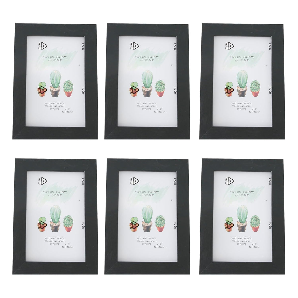Kuber Industries Photo Frame For Home Décor|Use Horizontal & Vertical|Crystal Clear Glass|Perfect For Home, Office And Shop "11.6x16.7CM"-Pack of 6 (Black)