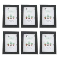 Kuber Industries Photo Frame For Home Décor|Use Horizontal & Vertical|Crystal Clear Glass|Perfect For Home, Office And Shop "11.6x16.7CM"-Pack of 6 (Black)