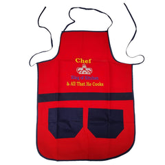 Kuber Industries Cotton Oil Resistant Cooking Kitchen Apron for Men & Women- Pack of 3 (Red)