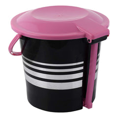 Heart Home Pedal Dustbin|Plastic Pedal Dustbin|Kitchen Waste Paper Bin|Dustbin For Bedroom|Pink Lid 5 Liter Dustbin|Pack of 3 (Black)