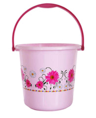 Kuber Industries Floral Print Bathroom Bathing Set of 3 Piece with Plastic 18 LTR Bucket, 1 LTR Mug, 40 LTR Bath Tub (Pink)-KUBMART1273, Standard