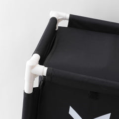 Kuber Industries Laundry Basket For Clothes|Foldable Laundry Hamper|Basket For Toys, Dirty clothes, Storage "60 LTR"-Pack of 3 (Black)